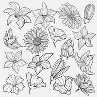 minimalista dibujado a mano botánico flor línea Arte. negro flor vector gráficos son ideal para patrón, invitaciones, fecha tarjetas, fondos de pantalla, salvar el fecha tarjetas, y presentación antecedentes.