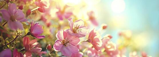 AI generated Beautiful colorful summer spring natural flower background. photo