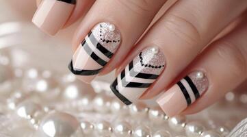 AI generated Beautiful Chevron Nails For Unforgettable Style photo