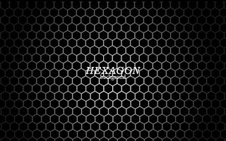 Black and white hexagonal technology vector abstract background. white bright energy flashes under hexagon in modern technology futuristic background illustration.