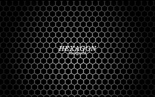 Black and white hexagonal technology vector abstract background. white bright energy flashes under hexagon in modern technology futuristic background illustration.