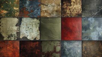 AI generated Set of grunge textures photo