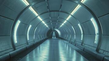 ai generado representación de un futurista túnel foto