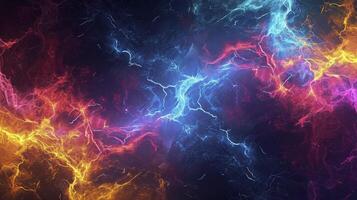 AI generated lightning strike colored 3d rendering element photo