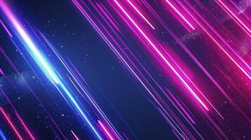 AI generated Dark abstract futuristic background. Neon lines, glow. Neon lines, shapes. Pink and blue glow. photo