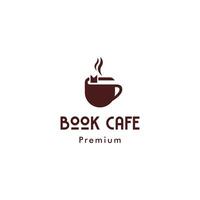 Coffee cup and book logo design vector