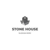 Stone house logo design on isolated background vector