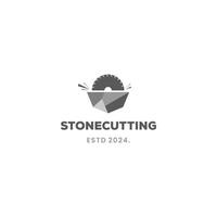 Stone cutting logo design retro hipster vintage vector