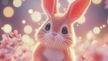 AI generated A Festive and Adorable Easter Bunny, Bringing Joy and Playfulness to the Easter Festival photo