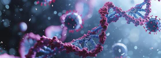 AI generated Cancer virus attacking DNA photo