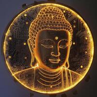 AI generated buddha and silence photo