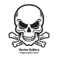 Vector skull heads black and white