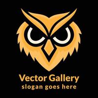 vector owl head logo illustration