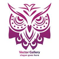 owl face logo design vector