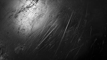 AI generated black scratched metal texture photo