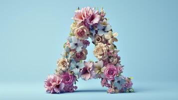 AI generated Photo of a floral letter A made of flowers