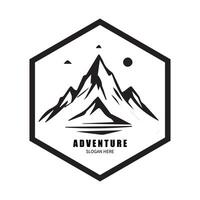 Mountain logo template design minimalist vector