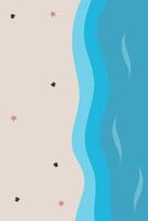 a beach with sand and waves vector