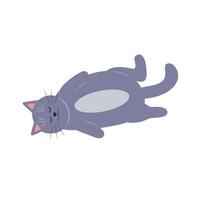 Cute funny cat. Fat pet animal. Cartoon character. Flat vector illustration.