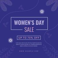 Women's day sale poster or flyer for holiday shop seasonal discount offer. International Women's Day. vector
