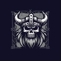 head skull viking, design for t shirt vector