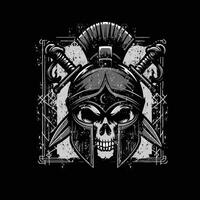 spartan skull and swords, design for t shirt vector