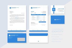 Corporate identity set including letterhead, invoice, name card and envelope. vector
