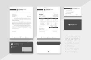 Corporate identity set including letterhead, invoice, name card and envelope. vector