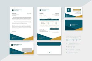 Corporate identity set including letterhead, invoice, name card and envelope. vector