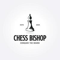 vintage simple chess bishop logo icon design. chess piece illustration design vector