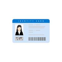 identity card flat design vector illustration. The idea of personal identity. ID card, identification card, drivers license, identity verification, person data.