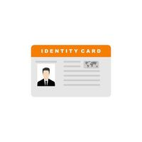 identity card flat design vector illustration. The idea of personal identity. ID card, identification card, drivers license, identity verification, person data.