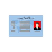 identity card flat design vector illustration. The idea of personal identity. ID card, identification card, drivers license, identity verification, person data.