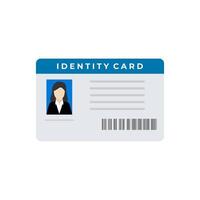 identity card flat design vector illustration. The idea of personal identity. ID card, identification card, drivers license, identity verification, person data.