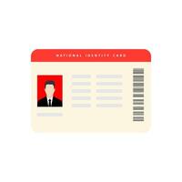 identity card flat design vector illustration. The idea of personal identity. ID card, identification card, drivers license, identity verification, person data.