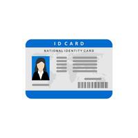 identity card flat design vector illustration. The idea of personal identity. ID card, identification card, drivers license, identity verification, person data.