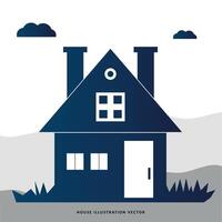 Suburban House illustration vector I Free Home illustration Vector