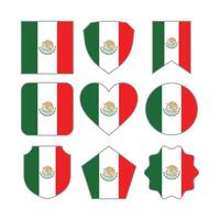 Modern Abstract Shapes of Mexico Flag Vector Design Template