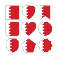 Modern Abstract Shapes of Bahrain Flag Vector Design Template