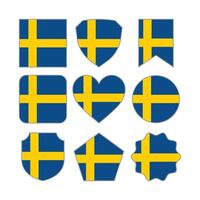 Modern Abstract Shapes of Sweden Flag Vector Design Template