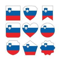 Modern Abstract Shapes of Slovenia Flag Vector Design Template