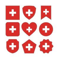 Modern Abstract Shapes of Switzerland Flag Vector Design Template