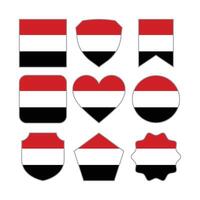 Modern Abstract Shapes of Yemen Flag Vector Design Template