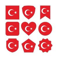 Modern Abstract Shapes of Turkey Flag Vector Design Template