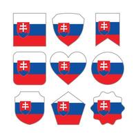 Modern Abstract Shapes of Slovakia Flag Vector Design Template