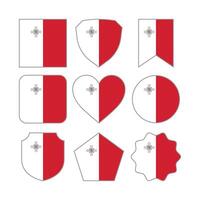 Modern Abstract Shapes of Malta Flag Vector Design Template