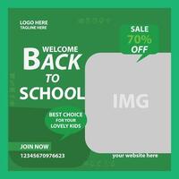 Back to School welcome poster of education stationery, greeting card for new school year celebration or ruler and computer. Vector mathematics