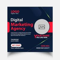 Digital marketing agency social media post template webinar design. vector