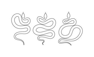 Snake line art vector isolated on white background.