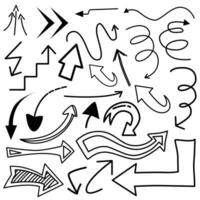 Abstract Arrow hand drawn doodle set vector illustration